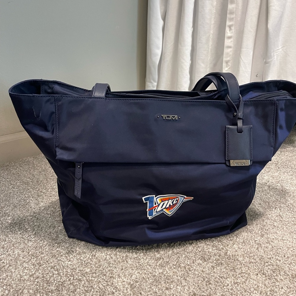 Large Navy Tumi Tote Bag
